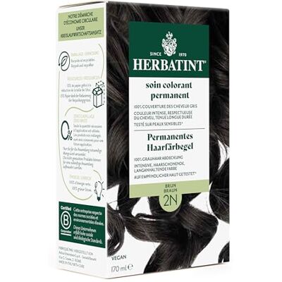 Herbatint Permanentes Haarfärbegel 2N Braun – 170 ml I Ohne Ammoniak, 100% Grauhaarabdeckung I Auf empfindlicher Haut getestet, mit 8 Pflanzenextrakten Herbatint Permanentes Haarfärbegel 2N Braun – 170 ml I Ohne Ammoniak, 100% Grauhaarabdeckung I Auf empfindlicher Haut getestet, mit 8 Pflanzenextrakten
