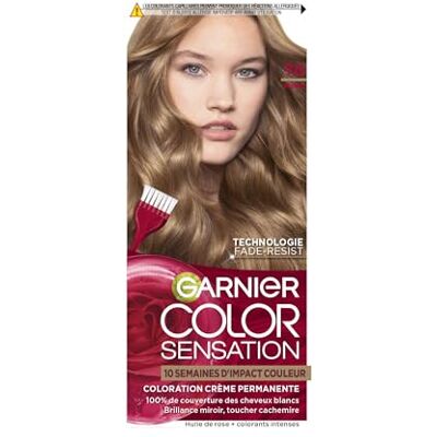 Garnier Color Sensation Coloration, Blond 7.0, permanente Creme-Coloration, für alle Haartypen, Farbe bis zu 10 Wochen & deckt weißes Haar 100% ab Garnier Color Sensation Coloration, Blond 7.0, permanente Creme-Coloration, für alle Haartypen, Farbe bis zu 10 Wochen & deckt weißes Haar 100% ab