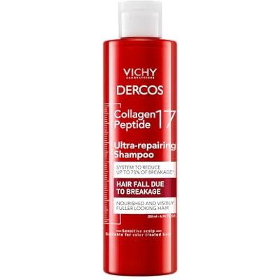 VICHY , Dercos, Collagen 17 Shampoo, ultra-reparierend, gegen Bruch & komplette Reparatur, verstärkte Faser, Volumen & Geschmeidigkeit der Haare, 200 ml VICHY , Dercos, Collagen 17 Shampoo, ultra-reparierend, gegen Bruch & komplette Reparatur, verstärkte Faser, Volumen & Geschmeidigkeit der Haare, 200 ml
