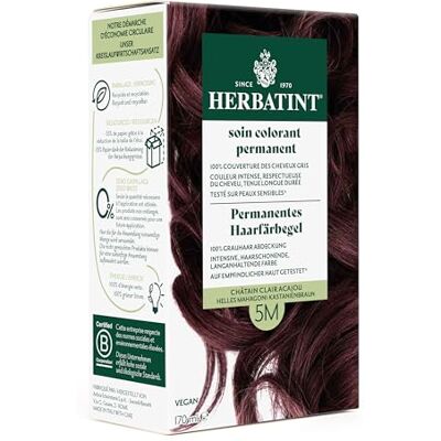 Herbatint Permanentes Haarfärbegel 5M Helles Mahagoni–Kastanienbraun – 170 ml I Ohne Ammoniak, optimale Grauhaarabdeckung I Auf empfindlicher Haut getestet, mit 8 Pflanzenextrakten Herbatint Permanentes Haarfärbegel 5M Helles Mahagoni–Kastanienbraun – 170 ml I Ohne Ammoniak, optimale Grauhaarabdeckung I Auf empfindlicher Haut getestet, mit 8 Pflanzenextrakten