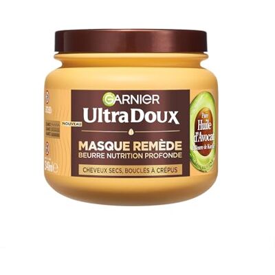 Garnier Ultra Doux – Maske für trockenes, welliges, lockiges oder krauses Haar – mit Avocadoöl und Sheabutter – reichhaltige und cremige Textur – 340 ml Garnier Ultra Doux – Maske für trockenes, welliges, lockiges oder krauses Haar – mit Avocadoöl und Sheabutter – reichhaltige und cremige Textur – 340 ml