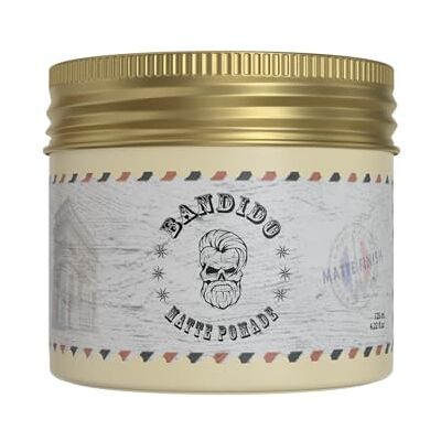 Bandido Matte Finish Pomade Haarwachs Herren 125ml – Matte Pomade mit starkem Halt & natürlichem Look – Hair Wax ohne fettigen Glanz – Fruchtiger Duft Bandido Matte Finish Pomade Haarwachs Herren 125ml – Matte Pomade mit starkem Halt & natürlichem Look – Hair Wax ohne fettigen Glanz – Fruchtiger Duft