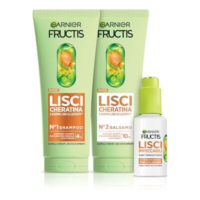 Garnier Fructis Glattes Keratin Kit Shampoo Conditioner und Serum glatt Garnier Fructis Glattes Keratin Kit Shampoo Conditioner und Serum glatt