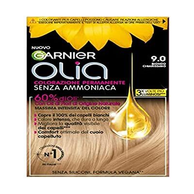 Garnier Olia Haarfarbe, permanente Haarfarbe, ohne Ammoniak, mit Blütenölen natürlichen Ursprungs, vegane Formel, sehr helles Blond Garnier Olia Haarfarbe, permanente Haarfarbe, ohne Ammoniak, mit Blütenölen natürlichen Ursprungs, vegane Formel, sehr helles Blond
