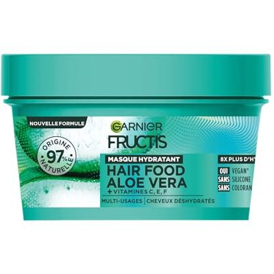 Garnier Fructis Hair Food Maske Aloe Angereichert mit Vitaminen C E F, großzügige Textur, ultra-pflegend, 8 x mehr Feuchtigkeit, Formel der neuen Generation Garnier Fructis Hair Food Maske Aloe Angereichert mit Vitaminen C E F, großzügige Textur, ultra-pflegend, 8 x mehr Feuchtigkeit, Formel der neuen Generation