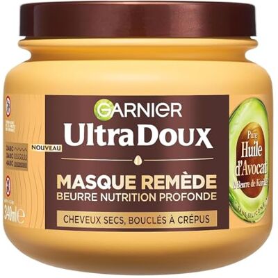 Garnier Ultra Doux – Maske für trockenes, welliges, lockiges oder krauses Haar – mit Avocadoöl und Sheabutter – reichhaltige und cremige Textur – 340 ml Garnier Ultra Doux – Maske für trockenes, welliges, lockiges oder krauses Haar – mit Avocadoöl und Sheabutter – reichhaltige und cremige Textur – 340 ml
