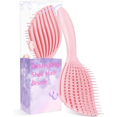 Euqvunn Lockenbürste, Haarbürste mit Flexiblen Borsten, Entwirrbürste für Nasses und Trockenes Haar, Volumen Bürste, Sanft zum Haar, Rosa Euqvunn Lockenbürste, Haarbürste mit Flexiblen Borsten, Entwirrbürste für Nasses und Trockenes Haar, Volumen Bürste, Sanft zum Haar, Rosa