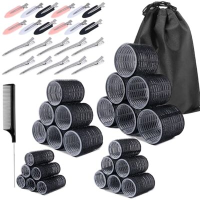 Carehabi Lockenwickler, 50 Stücke Hair Rollers Große Locken Haare Locken Ohne Hitze Hair Curler mit 12 Stücke Klammern für Verschiedene Haarlängen Carehabi Lockenwickler, 50 Stücke Hair Rollers Große Locken Haare Locken Ohne Hitze Hair Curler mit 12 Stücke Klammern für Verschiedene Haarlängen