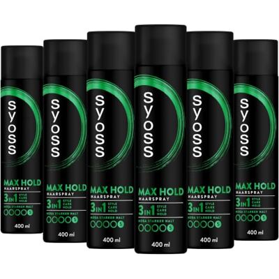 Syoss Haarspray Max Hold Haltegrad 5 (6x 400 ml), 48h Styling-Spray Haarspray mit mega starkem Halt für bis zu 48h Styling Kontrolle, Styling Spray schützt die Frisur vor Luftfeuchtigkeit Syoss Haarspray Max Hold Haltegrad 5 (6x 400 ml), 48h Styling-Spray Haarspray mit mega starkem Halt für bis zu 48h Styling Kontrolle, Styling Spray schützt die Frisur vor Luftfeuchtigkeit