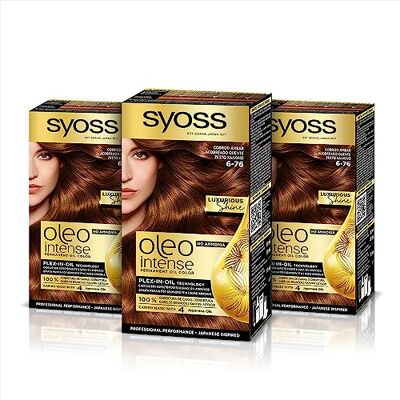 Syoss Oleo Intense Haarfarbe, 100% reine Öle, 0% Ammoniak, 6-76, warmes Kupfer (3 Stück) Syoss Oleo Intense Haarfarbe, 100% reine Öle, 0% Ammoniak, 6-76, warmes Kupfer (3 Stück)