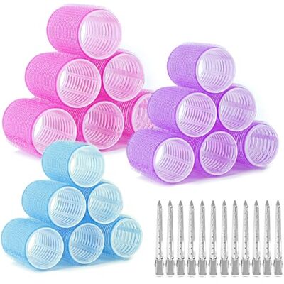 AiQInu 30 Stück Lockenwickler Set, Mit 18 Lockenwickler und 12 Metallklammern, Groß Lockenwickler, 3 verschiedene Größen Selbsthaftend Hair Rollers (40, 30, 20mm) AiQInu 30 Stück Lockenwickler Set, Mit 18 Lockenwickler und 12 Metallklammern, Groß Lockenwickler, 3 verschiedene Größen Selbsthaftend Hair Rollers (40, 30, 20mm)