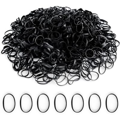 Elalove 1000 Stück Haargummis Schwarz, Mini Elastisch Haar Band, Mini Haargummis aus Gummi, Kleine Einweg Haargummi aus Gummi für Zöpfe und Hochsteckfrisuren Elalove 1000 Stück Haargummis Schwarz, Mini Elastisch Haar Band, Mini Haargummis aus Gummi, Kleine Einweg Haargummi aus Gummi für Zöpfe und Hochsteckfrisuren
