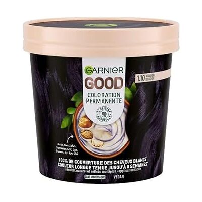Garnier Permanente Haarfarbe – ohne Ammoniak – 90% Inhaltsstoffe aus natürlichen Ursprungs und vegane Formel – Sheabutter – 100% Abdeckung für weißes Haar – Intensives Schwarz Brombeere (1,10 Garnier Permanente Haarfarbe – ohne Ammoniak – 90% Inhaltsstoffe aus natürlichen Ursprungs und vegane Formel – Sheabutter – 100% Abdeckung für weißes Haar – Intensives Schwarz Brombeere (1,10