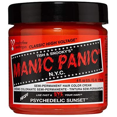 Manic Panic Hair Dye Classic Cream Color Psychedelic Sunset Orange Semi-Permanent Formula by BEAUTY Manic Panic Hair Dye Classic Cream Color Psychedelic Sunset Orange Semi-Permanent Formula by BEAUTY