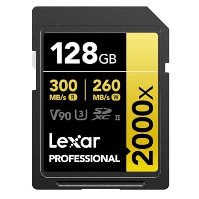 Lexar Professional 2000x 128GB SDXC Karte - UHS-II, V90, U3, Class 10 Lexar Professional 2000x 128GB SDXC Karte - UHS-II, V90, U3, Class 10