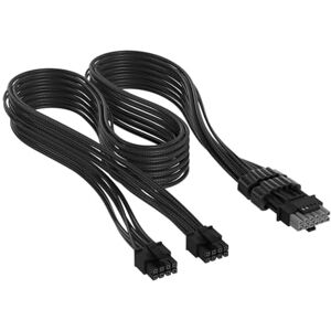 Corsair Elite Premium Typ 5 Einzeln Ummantelte 2x 8-Pin zu PCIe 12V-2x6 600W PSU-Kabel – Dreilagiges Mesh-Paracord-Design, Flache Kabelkämme, Kompatibel mit Typ 5-Netzteilen – Schwarz Corsair Elite Premium Typ 5 Einzeln Ummantelte 2x 8-Pin zu PCIe 12V-2x6 600W PSU-Kabel – Dreilagiges Mesh-Paracord-Design, Flache Kabelkämme, Kompatibel mit Typ 5-Netzteilen – Schwarz