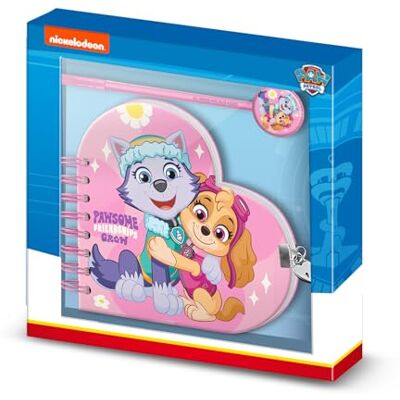 PAW PATROL Friendship-Herz Tagebuch + Stift, Rosa PAW PATROL Friendship-Herz Tagebuch + Stift, Rosa