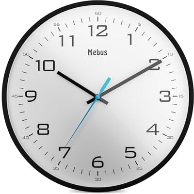 MEBUS 16247 - Wanduhr - Quarz, Klassisch, Weiß - Wanduhr MEBUS 16247 - Wanduhr - Quarz, Klassisch, Weiß - Wanduhr
