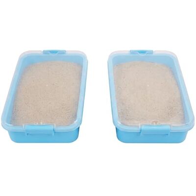 Relaxdays Sandkasten mit Deckel, 2er Set, Kunststoff, HBT: 8 x 38 x 25 cm, kleine Sandkiste für Kinder, Indoor, hellblau Relaxdays Sandkasten mit Deckel, 2er Set, Kunststoff, HBT: 8 x 38 x 25 cm, kleine Sandkiste für Kinder, Indoor, hellblau