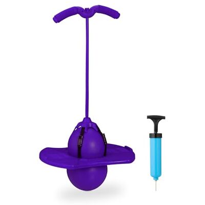Relaxdays Pogo Ball für Kinder, bis 100 kg, Hüpfspielzeug Outdoor, Hüpfball mit Griffen, HBT: 74 x 39 x 29 cm, lila Relaxdays Pogo Ball für Kinder, bis 100 kg, Hüpfspielzeug Outdoor, Hüpfball mit Griffen, HBT: 74 x 39 x 29 cm, lila