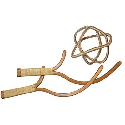 Schildkröt Schildköt Ogo Sport Classic Set, 2 Jabbit Schleudern aus Buchenholz, 1 Gitter-Ball aus geknotetem Seil (Ø 15 cm), 970116 Schildkröt Schildköt Ogo Sport Classic Set, 2 Jabbit Schleudern aus Buchenholz, 1 Gitter-Ball aus geknotetem Seil (Ø 15 cm), 970116