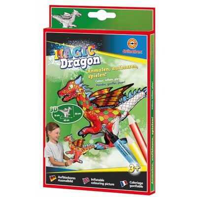 GÜNTHER FLUGSPIELE 1591 Aufblasbares Ausmalbild Magic Dragon, ca. 40 x 13 x 33 cm, Drache zum Ausmalen und Aufblasen, für Kinder ab 3 Jahren GÜNTHER FLUGSPIELE 1591 Aufblasbares Ausmalbild Magic Dragon, ca. 40 x 13 x 33 cm, Drache zum Ausmalen und Aufblasen, für Kinder ab 3 Jahren