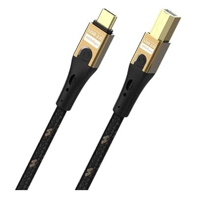 Oehlbach USB Primus CB USB Typ C auf Typ B Kabel 480 Mbps Datenrate, hochwertiger Gewebemantel, HPOCC Innenleiter, effektive 3-fach Schirmung, schwarz/gold – 1 m Oehlbach USB Primus CB USB Typ C auf Typ B Kabel 480 Mbps Datenrate, hochwertiger Gewebemantel, HPOCC Innenleiter, effektive 3-fach Schirmung, schwarz/gold – 1 m