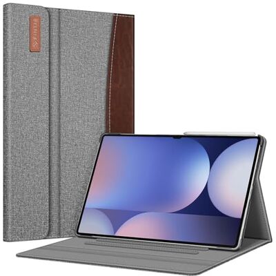 FINTIE Hülle für Samsung Galaxy Tab S10 Ultra/S9 Ultra/S8 Ultra 14,6 Zoll Multi-Winkel Betrachtung Folio Schutzhülle mit Dokumentenfach und Auto Schlaf/Wach, Grau/Braun FINTIE Hülle für Samsung Galaxy Tab S10 Ultra/S9 Ultra/S8 Ultra 14,6 Zoll Multi-Winkel Betrachtung Folio Schutzhülle mit Dokumentenfach und Auto Schlaf/Wach, Grau/Braun