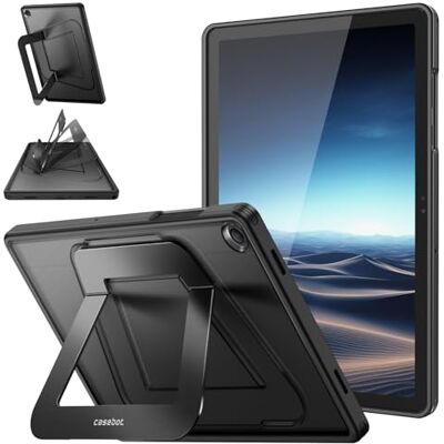 FINTIE Hülle mit Metallständer für 11" Samsung Galaxy Tab A11+ Plus/Tab A9+ Stoßfeste Tablet Schutzhülle mit Transluzenter Rückseite, Flexibler Ständer, Schwarz FINTIE Hülle mit Metallständer für 11" Samsung Galaxy Tab A11+ Plus/Tab A9+ Stoßfeste Tablet Schutzhülle mit Transluzenter Rückseite, Flexibler Ständer, Schwarz