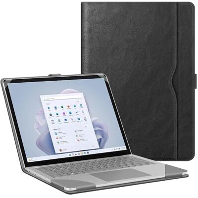 FINTIE Schutzhülle für Microsoft Surface Laptop 7, 13,8 Zoll (35 cm), Modell 2036, 13,5 Zoll (34,3 cm), Surface Laptop 6/5/4/3/2, Modell 1951/1868/1958/1950/1867/1769, Buch-Hülle mit Tasche, Schwarz FINTIE Schutzhülle für Microsoft Surface Laptop 7, 13,8 Zoll (35 cm), Modell 2036, 13,5 Zoll (34,3 cm), Surface Laptop 6/5/4/3/2, Modell 1951/1868/1958/1950/1867/1769, Buch-Hülle mit Tasche, Schwarz