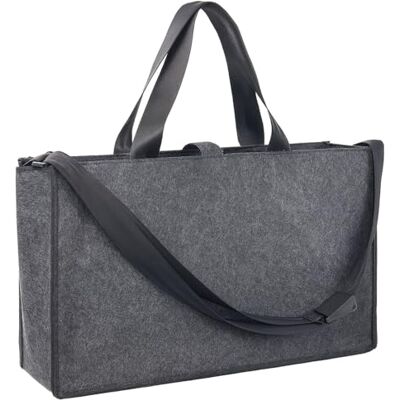Ocean 46228 Desk Sharing Tasche SUMBA, Arbeitstasche aus rPET-Filz, Umhängetasche für einen mobilen Arbeitsplatz, Desksharingbag mit Reißverschlussfach, ca. 50 x 28 x 15 cm, Dunkelgrau Ocean 46228 Desk Sharing Tasche SUMBA, Arbeitstasche aus rPET-Filz, Umhängetasche für einen mobilen Arbeitsplatz, Desksharingbag mit Reißverschlussfach, ca. 50 x 28 x 15 cm, Dunkelgrau