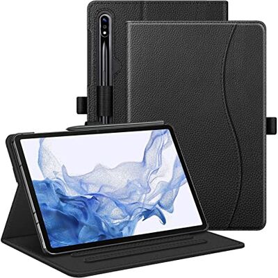FINTIE Hülle für Samsung Galaxy Tab S8 2022/Tab S7 2020 11 Zoll (Modell SM-X700/X706/T870/T875/T878), Multi-Winkel Viewing Schutzhülle mit Tasche, Auto Sleep/Wake, Schwarz FINTIE Hülle für Samsung Galaxy Tab S8 2022/Tab S7 2020 11 Zoll (Modell SM-X700/X706/T870/T875/T878), Multi-Winkel Viewing Schutzhülle mit Tasche, Auto Sleep/Wake, Schwarz