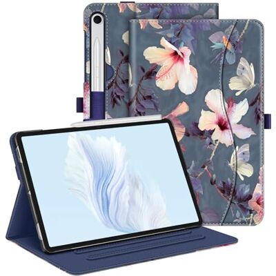 FINTIE Hülle für Samsung Galaxy Tab S10 Lite/S10 FE/S9 FE 10.9"&S9 11" Folio Tablet-Schutzhülle mit verstellbarem Ständer, Dokumentenfach, Auto Sleep/Wake, Hibiskus FINTIE Hülle für Samsung Galaxy Tab S10 Lite/S10 FE/S9 FE 10.9"&S9 11" Folio Tablet-Schutzhülle mit verstellbarem Ständer, Dokumentenfach, Auto Sleep/Wake, Hibiskus
