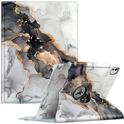 FINTIE Drehbare Schutzhülle für iPad Pro 33 cm (13 Zoll) (M4) 2024 mit Stifthalter, 360° drehbar, Schutzhülle mit automatischer Wake/Sleep-Funktion, Wolkier Marmoreffekt FINTIE Drehbare Schutzhülle für iPad Pro 33 cm (13 Zoll) (M4) 2024 mit Stifthalter, 360° drehbar, Schutzhülle mit automatischer Wake/Sleep-Funktion, Wolkier Marmoreffekt