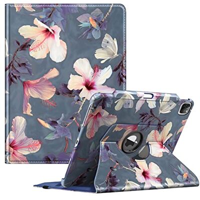 FINTIE Hülle für iPad Pro 12.9" 6. Gen 2022/iPad Pro 12.9" 2021/2020/2018 Schutzhülle mit Stifthalter, 360 Grad drehbarem Ständer, Auto Schlaf/Wach Funktion, Hibiskus FINTIE Hülle für iPad Pro 12.9" 6. Gen 2022/iPad Pro 12.9" 2021/2020/2018 Schutzhülle mit Stifthalter, 360 Grad drehbarem Ständer, Auto Schlaf/Wach Funktion, Hibiskus