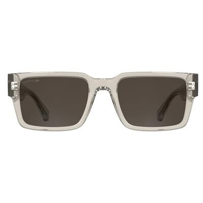 Lacoste Men's Sunglasses L6089S Transparent Greige with Solid Brown Lens Lacoste Men's Sunglasses L6089S Transparent Greige with Solid Brown Lens