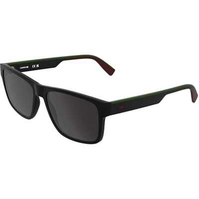Lacoste Men's Sunglasses L6076S Matte Black with Solid Grey Lens Lacoste Men's Sunglasses L6076S Matte Black with Solid Grey Lens