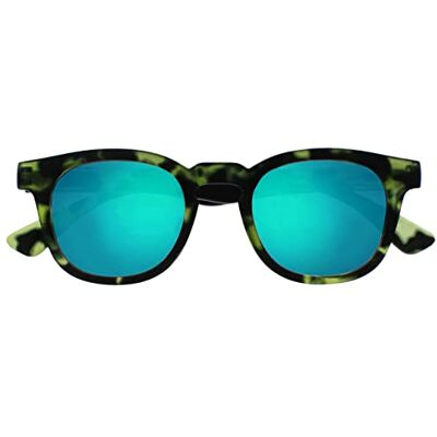 OPULIZE Bay Sonnenbrille Cooler Dicker Runder Rahmen Federscharniere Grün Verspiegelt Getönte Linse UV400-Schutz Matt Grün Schildpatt Herren Damen S97-6+0.00 OPULIZE Bay Sonnenbrille Cooler Dicker Runder Rahmen Federscharniere Grün Verspiegelt Getönte Linse UV400-Schutz Matt Grün Schildpatt Herren Damen S97-6+0.00