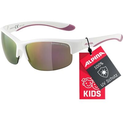 ALPINA FLEXXY YOUTH HR Verspiegelte und Bruchsichere Sonnenbrille Mit 100% UV-Schutz Für Kinder, white purple matt, One Size ALPINA FLEXXY YOUTH HR Verspiegelte und Bruchsichere Sonnenbrille Mit 100% UV-Schutz Für Kinder, white purple matt, One Size