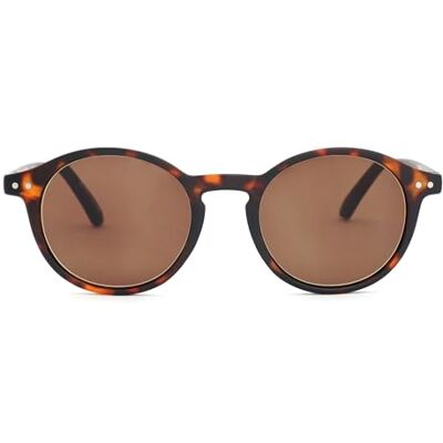 OPULIZE REY Sonnenbrille Runder Retro-Rahmen Mattbraunes Schildpatt Herren Damen Federscharniere S56-2 OPULIZE REY Sonnenbrille Runder Retro-Rahmen Mattbraunes Schildpatt Herren Damen Federscharniere S56-2