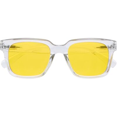 OPULIZE ERA Sonnenbrille – Gelbe Gläser – Entspiegelt und blendfrei – Polarisierte Gläser mit UV400-Schutz – Übergroßer rechteckiger Rahmen – Federscharniere – Klar – Herren Damen OPULIZE ERA Sonnenbrille – Gelbe Gläser – Entspiegelt und blendfrei – Polarisierte Gläser mit UV400-Schutz – Übergroßer rechteckiger Rahmen – Federscharniere – Klar – Herren Damen