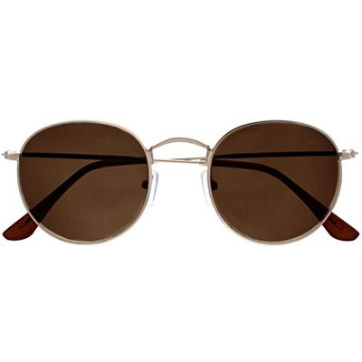 OPULIZE Sol Sonnen Distanzgläser Retro Runden Matt Gold Herren Damen V94-9 -2,50 OPULIZE Sol Sonnen Distanzgläser Retro Runden Matt Gold Herren Damen V94-9 -2,50