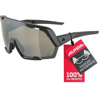 ALPINA ROCKET BOLD Q-LITE Verspiegelte, Kontrastverstärkende & Beschlagfreie Sport- & Fahrradbrille Mit 100% UV-Schutz Für Erwachsene, black matt, One Size ALPINA ROCKET BOLD Q-LITE Verspiegelte, Kontrastverstärkende & Beschlagfreie Sport- & Fahrradbrille Mit 100% UV-Schutz Für Erwachsene, black matt, One Size