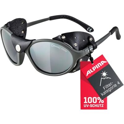 ALPINA SIBIRIA Kat.4 Gletscherbrille mit seitl. Blend- & Windschutz aus Leder und Gletscherbrille100% UV-Schutz Für Erwachsene, tin-black matt, One Size ALPINA SIBIRIA Kat.4 Gletscherbrille mit seitl. Blend- & Windschutz aus Leder und Gletscherbrille100% UV-Schutz Für Erwachsene, tin-black matt, One Size