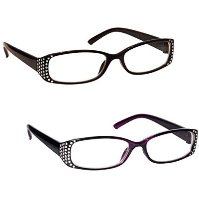 The Reading Glasses Company Schwarz & Lila Kurzsichtiges Brille - Lese Brille The Reading Glasses Company Schwarz & Lila Kurzsichtiges Brille - Lese Brille