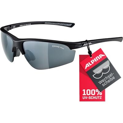ALPINA TRI-EFFECT 2.0 Indiv. Anpassbare, Bruchsichere Wechselscheiben Sport- & Fahrradbrille Mit 100% UV-Schutz Für Erwachsene, black matt, One Size ALPINA TRI-EFFECT 2.0 Indiv. Anpassbare, Bruchsichere Wechselscheiben Sport- & Fahrradbrille Mit 100% UV-Schutz Für Erwachsene, black matt, One Size