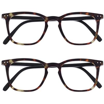 OPULIZE Bex Fernbrille 2er Pack Kurzsichtigkeit Groß Quadrat Cool Designer Rahmen Federscharniere Kratzfest Braun Schildpatt Herren Damen MM64-2 -1.00 OPULIZE Bex Fernbrille 2er Pack Kurzsichtigkeit Groß Quadrat Cool Designer Rahmen Federscharniere Kratzfest Braun Schildpatt Herren Damen MM64-2 -1.00