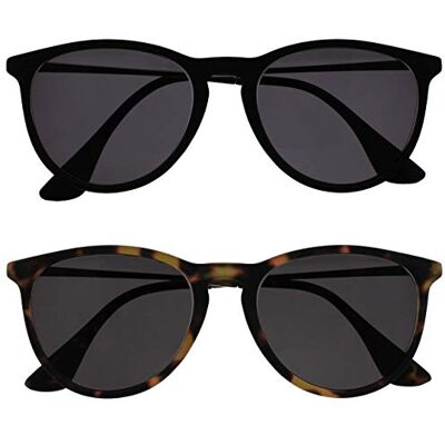 OPULIZE Jet Sonnenbrille 2er Pack Stilvoller großer Designer-Rahmen Kratzfest Getönte Linse UV400-Schutz Schwarzgummierte Vorderseite Schildpattbraune Herren Damen SS96-12 OPULIZE Jet Sonnenbrille 2er Pack Stilvoller großer Designer-Rahmen Kratzfest Getönte Linse UV400-Schutz Schwarzgummierte Vorderseite Schildpattbraune Herren Damen SS96-12