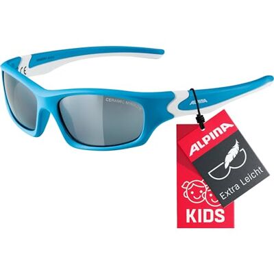 ALPINA FLEXXY TEEN Verspiegelte und Bruchsichere Sonnenbrille Mit 100% UV-Schutz Für Kinder, cyan-white matt, One Size ALPINA FLEXXY TEEN Verspiegelte und Bruchsichere Sonnenbrille Mit 100% UV-Schutz Für Kinder, cyan-white matt, One Size