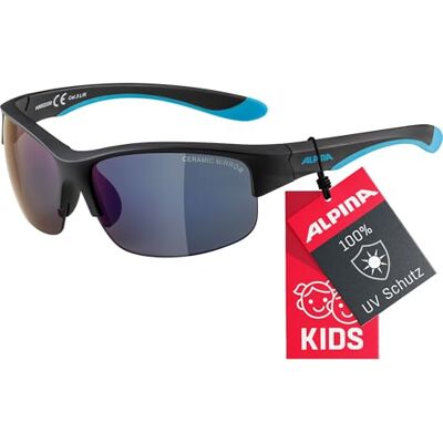 ALPINA FLEXXY YOUTH HR Verspiegelte und Bruchsichere Sonnenbrille Mit 100% UV-Schutz Für Kinder, black matt-blue, One Size ALPINA FLEXXY YOUTH HR Verspiegelte und Bruchsichere Sonnenbrille Mit 100% UV-Schutz Für Kinder, black matt-blue, One Size